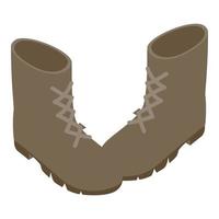 icono de botas con cordones, estilo isométrico vector