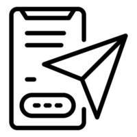 Messenger application icon, outline style vector