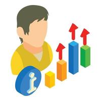 Growth optimization icon, isometric style vector