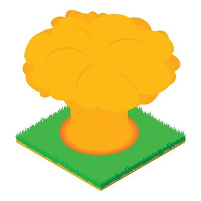 Nuclear explosion icon, isometric style