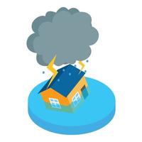 Flood icon, isometric style vector