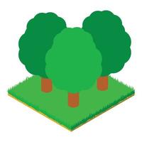 Deciduous forest icon, isometric style vector