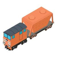 Hopper car icon, isometric style vector