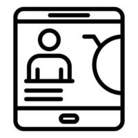 Medical testing app icon, outline style vector