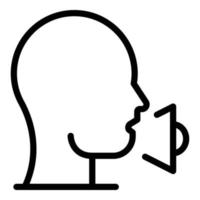 Speaking man icon, outline style vector