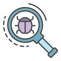 Virus magnify glass icon color outline vector