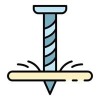 Self-tapping screw icon color outline vector