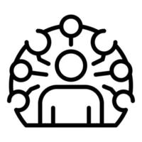 Sociology description icon, outline style vector