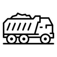 Full sand tipper icon, outline style vector