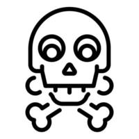 Biohazard skull icon, outline style vector