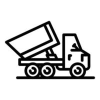 Commercial tipper icon, outline style vector