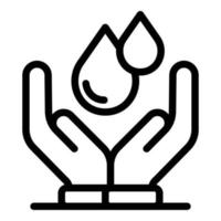 Holding two drops icon, outline style vector