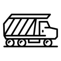 Unloading tipper icon, outline style vector