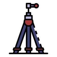 Camera tripod icon color outline vector