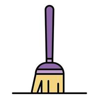 Clean mop icon color outline vector