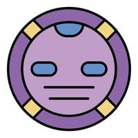 Robot vacuum cleaner icon color outline vector
