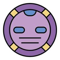 Robot vacuum cleaner icon color outline vector