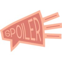 spoiler alert grappige slogan. hand tekenen cartoon stijl typografie. spoilerlogotypesticker voor uw t-shirt, print, kleding. png