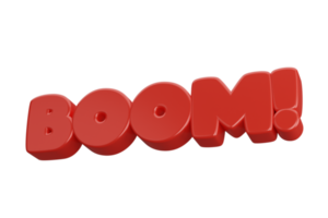 boom 3d render inscrição de frase de texto png