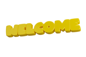 welcome 3d render text phrase inscription png