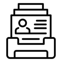 Office printer icon outline vector. Photocopy paper vector