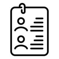 vector de contorno de icono de papel de trabajo. pila de documentos