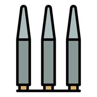 Gun bullet icon color outline vector