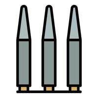 Gun bullet icon color outline vector