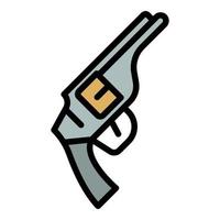 Revolver icon color outline vector