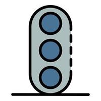 Traffic lights icon color outline vector