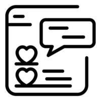Chat bubbles in messenger icon, outline style vector