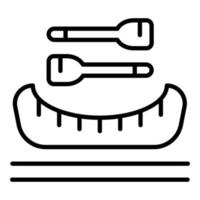 vector de contorno de icono de barco de góndola. italia venecia