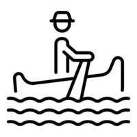 Venezia gondolier icon outline vector. Venice gondola vector