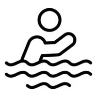 vector de contorno de icono de natación de hombre. nadador de piscina