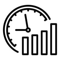 Time graph icon outline vector. Number chart bar vector