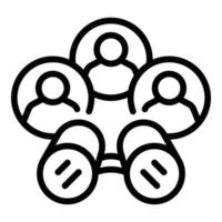 Teamwork icon outline vector. Business team vector