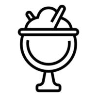 vector de contorno de icono de helado de café. postre helado