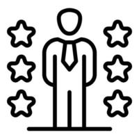 Best manager icon outline vector. Rate review vector