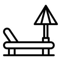 Deck chair icon outline vector. Beach longue chaise vector