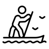 Sup surf icon outline vector. Paddle board surf vector