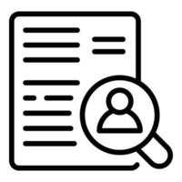 Search manager icon outline vector. Job document vector