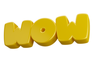 wow 3d render text phrase inscription png