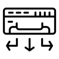 icono de servicio de reparación de aire acondicionado, estilo de esquema vector