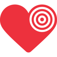 ícone de alvo de coração plano png