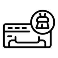 Repair air conditioner brush icon, outline style vector