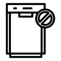 Repair dishwasher broken icon, outline style vector