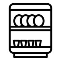 Repair dishwasher service icon, outline style vector