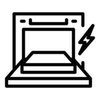 Repair dishwasher door icon, outline style vector