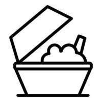 icono de comida para llevar, estilo de esquema vector