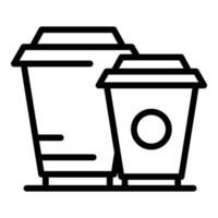 Take away drinks cups icon, outline style vector